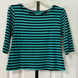 Vintage Onque casuals top shirt woman size large striped